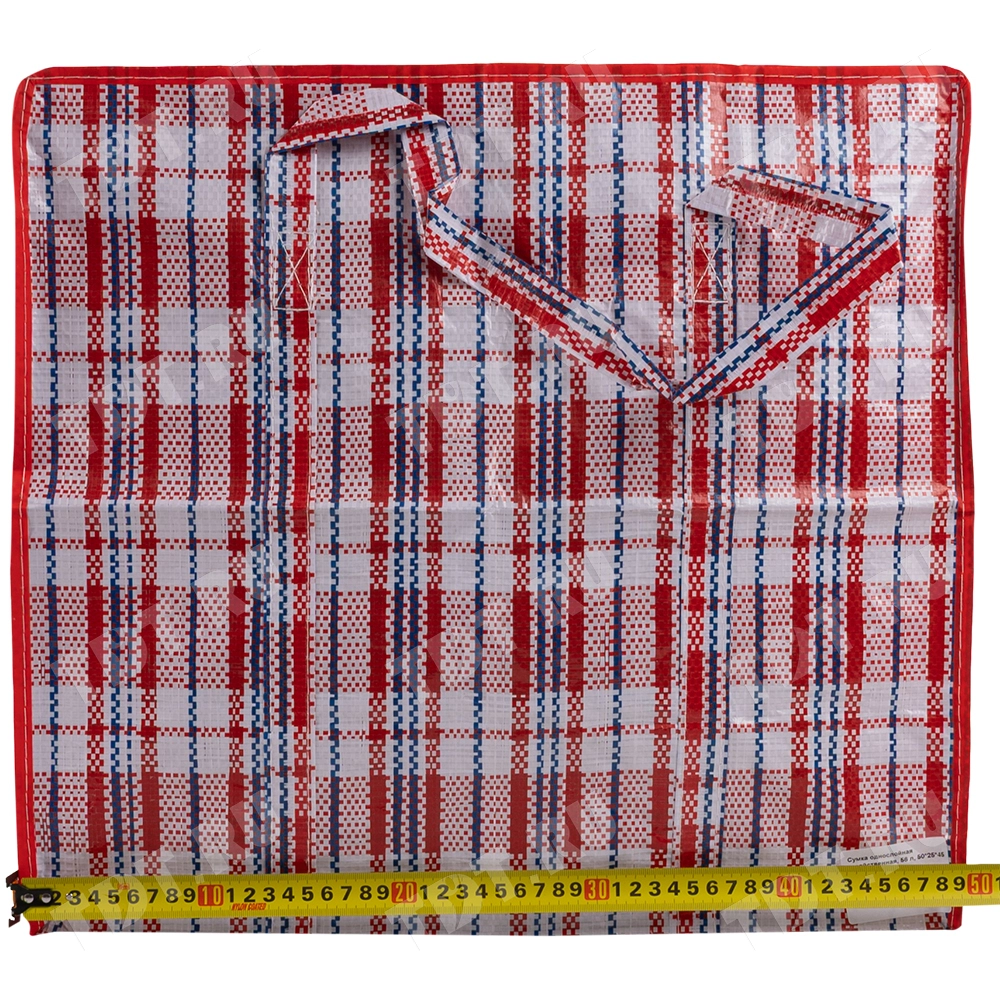 Сумка однослойная хозяйственная, 56 л, 50*25*45 см, красно-синяя