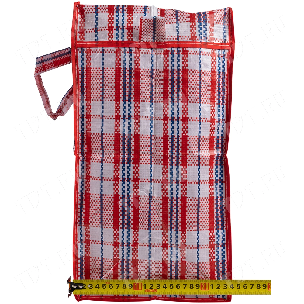 Сумка однослойная хозяйственная, 56 л, 50*25*45 см, красно-синяя