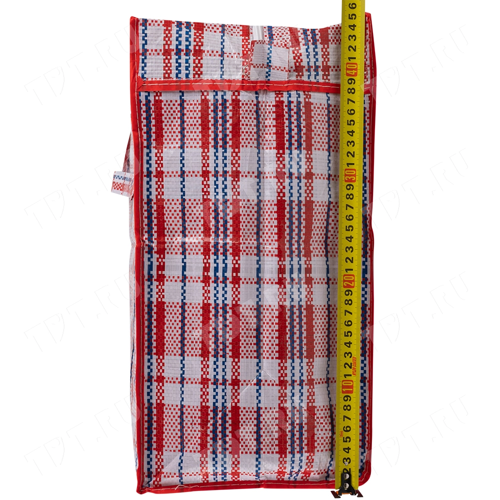 Сумка однослойная хозяйственная, 56 л, 50*25*45 см, красно-синяя