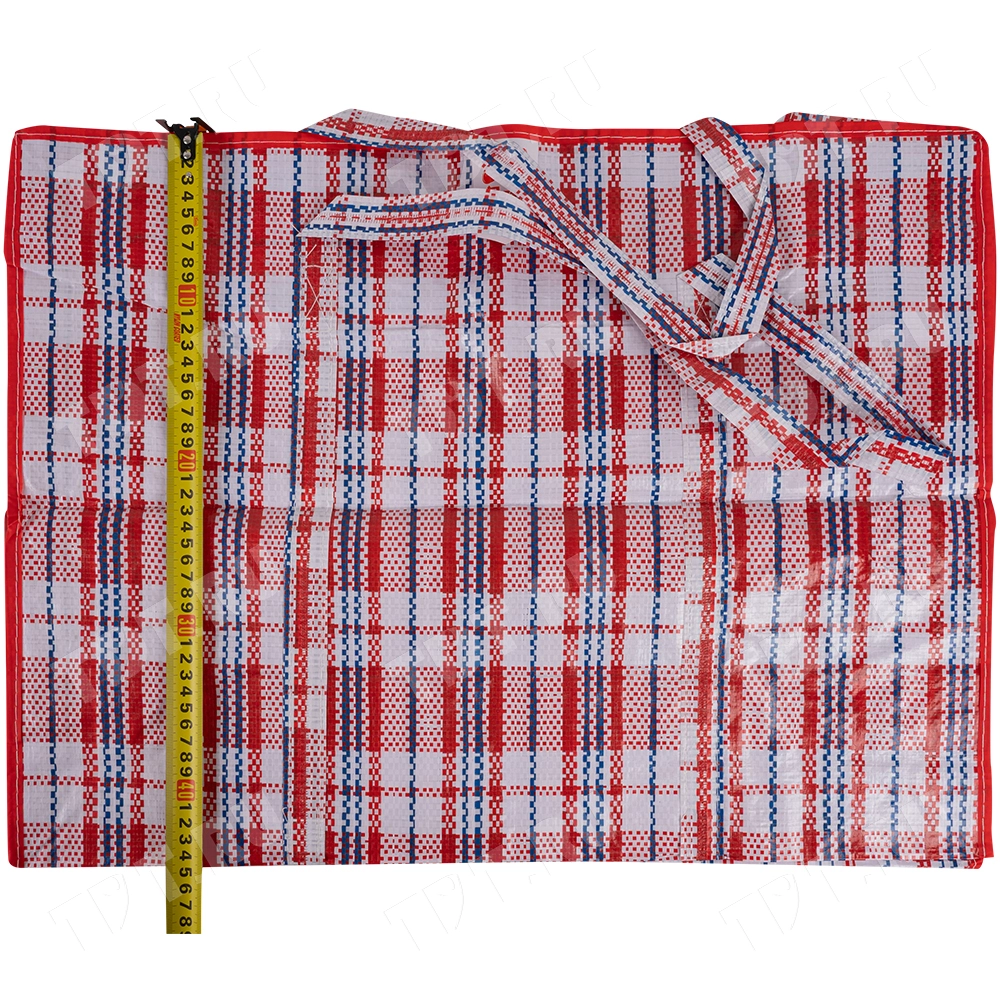 Сумка однослойная хозяйственная, 68 л, 60*25*45 см, красно-синяя