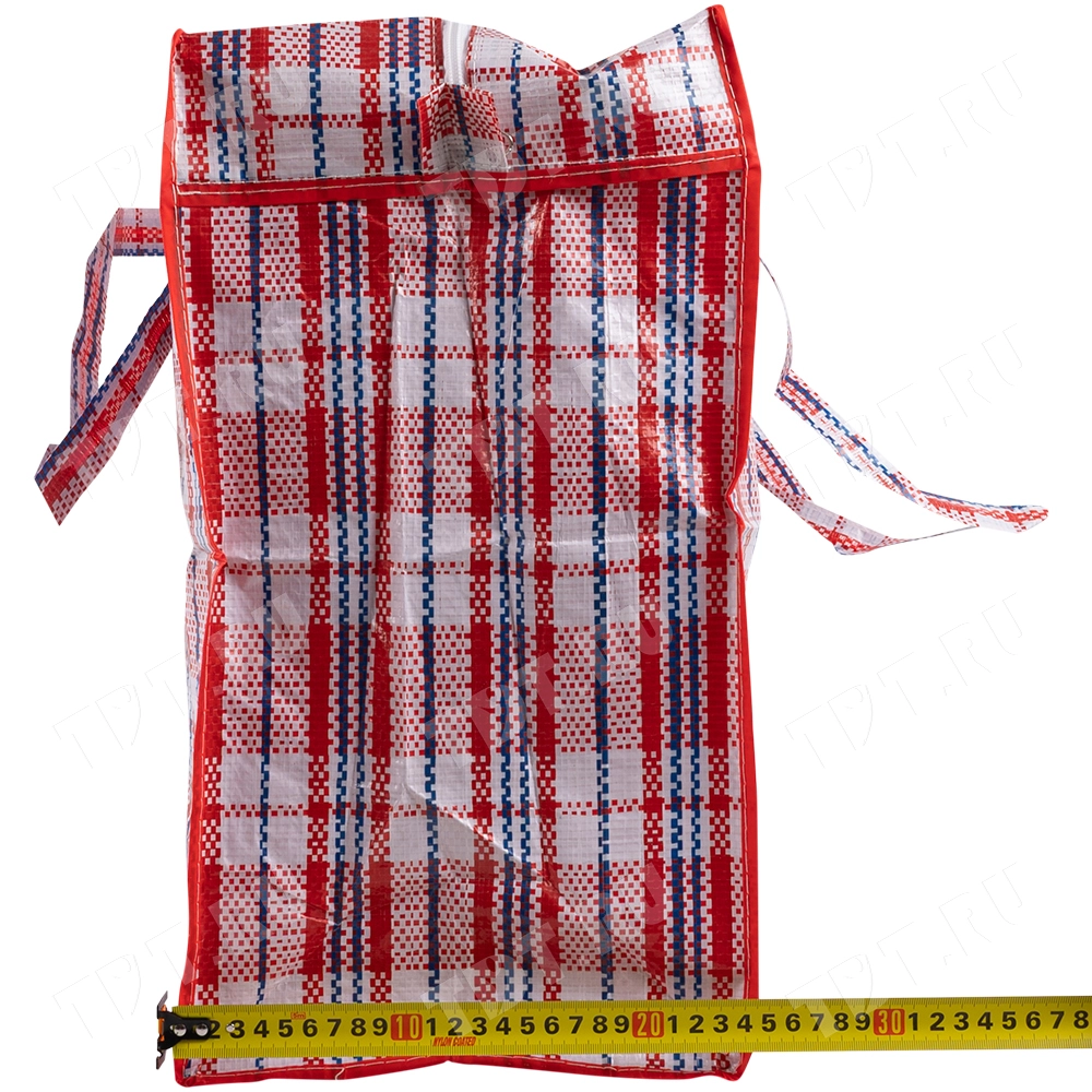 Сумка однослойная хозяйственная, 68 л, 60*25*45 см, красно-синяя