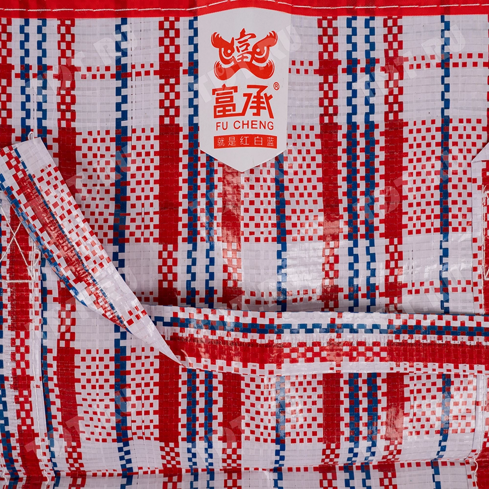 Сумка однослойная хозяйственная, 90 л, 60*30*50 см, красно-синяя