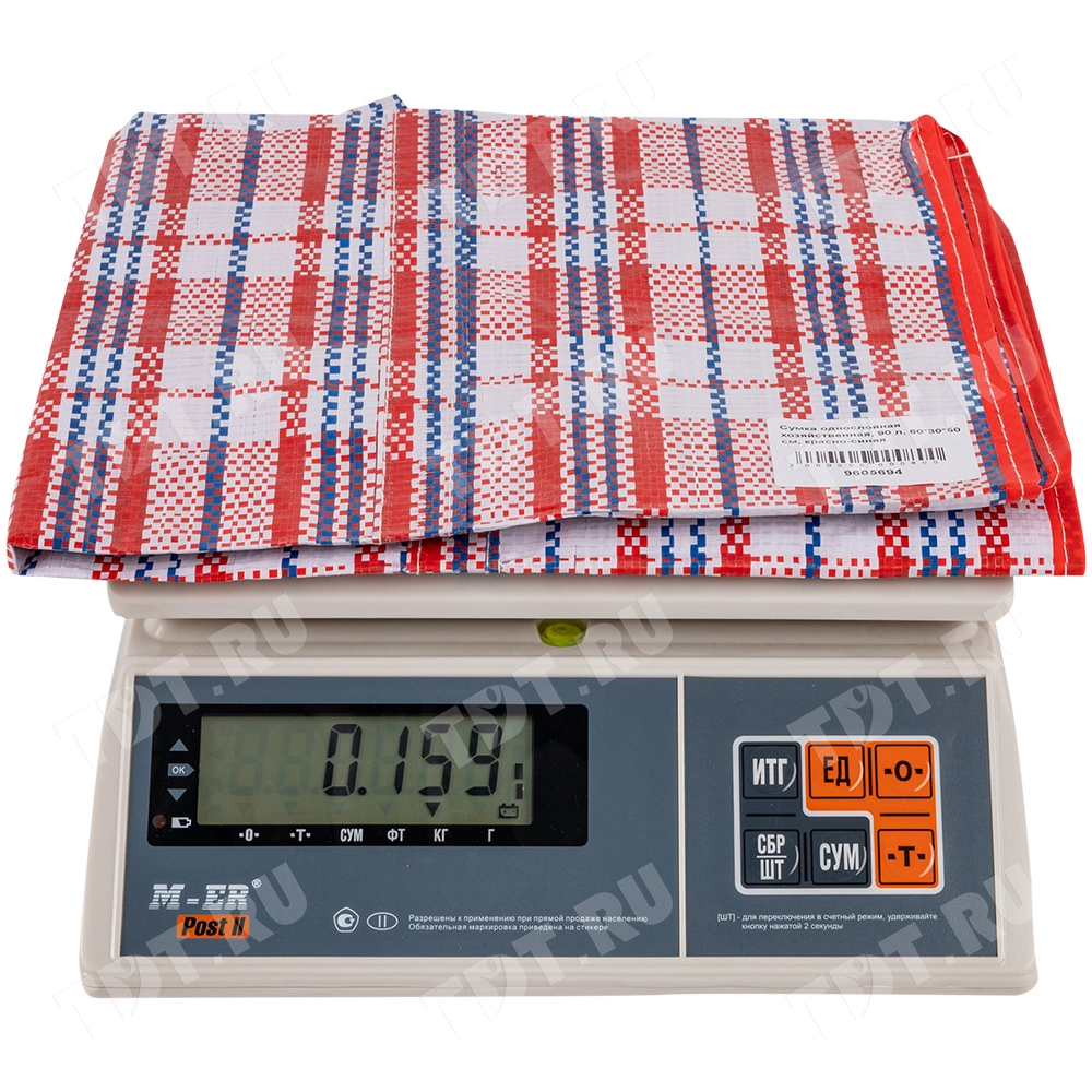 Сумка однослойная хозяйственная, 90 л, 60*30*50 см, красно-синяя