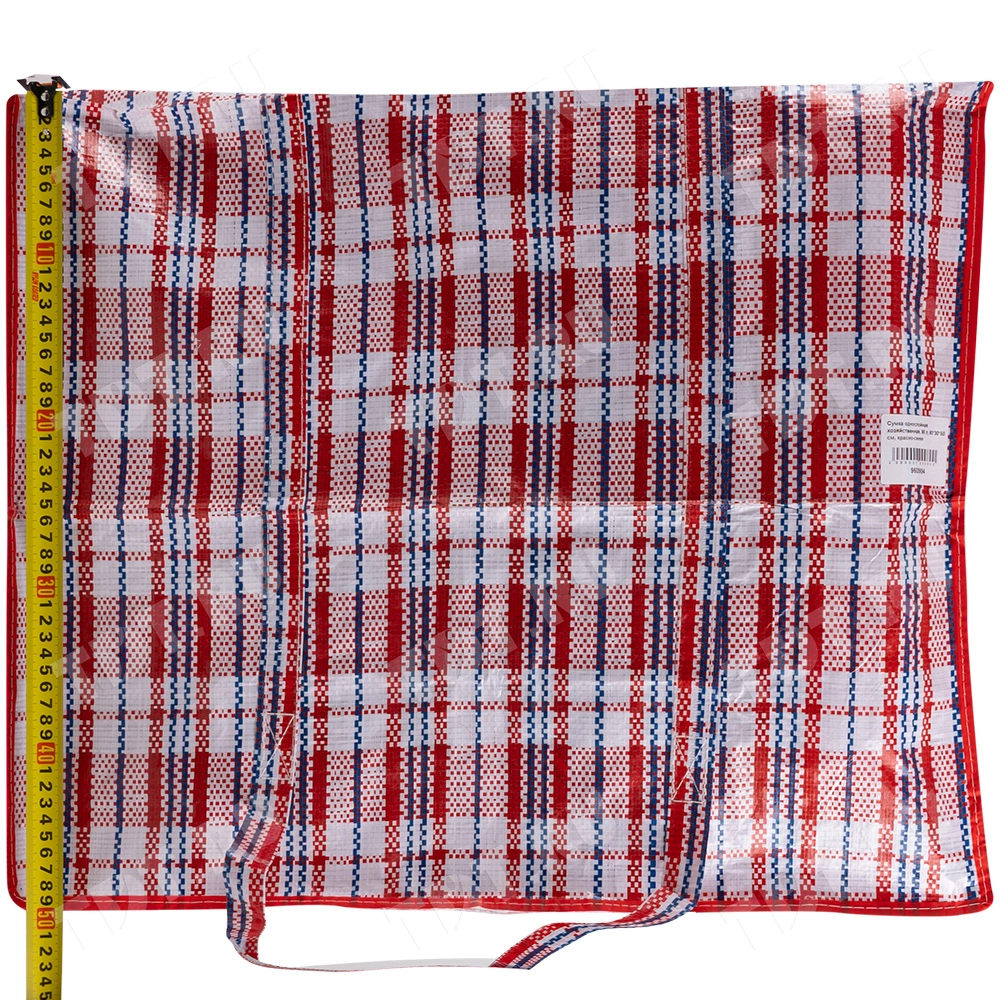 Сумка однослойная хозяйственная, 90 л, 60*30*50 см, красно-синяя