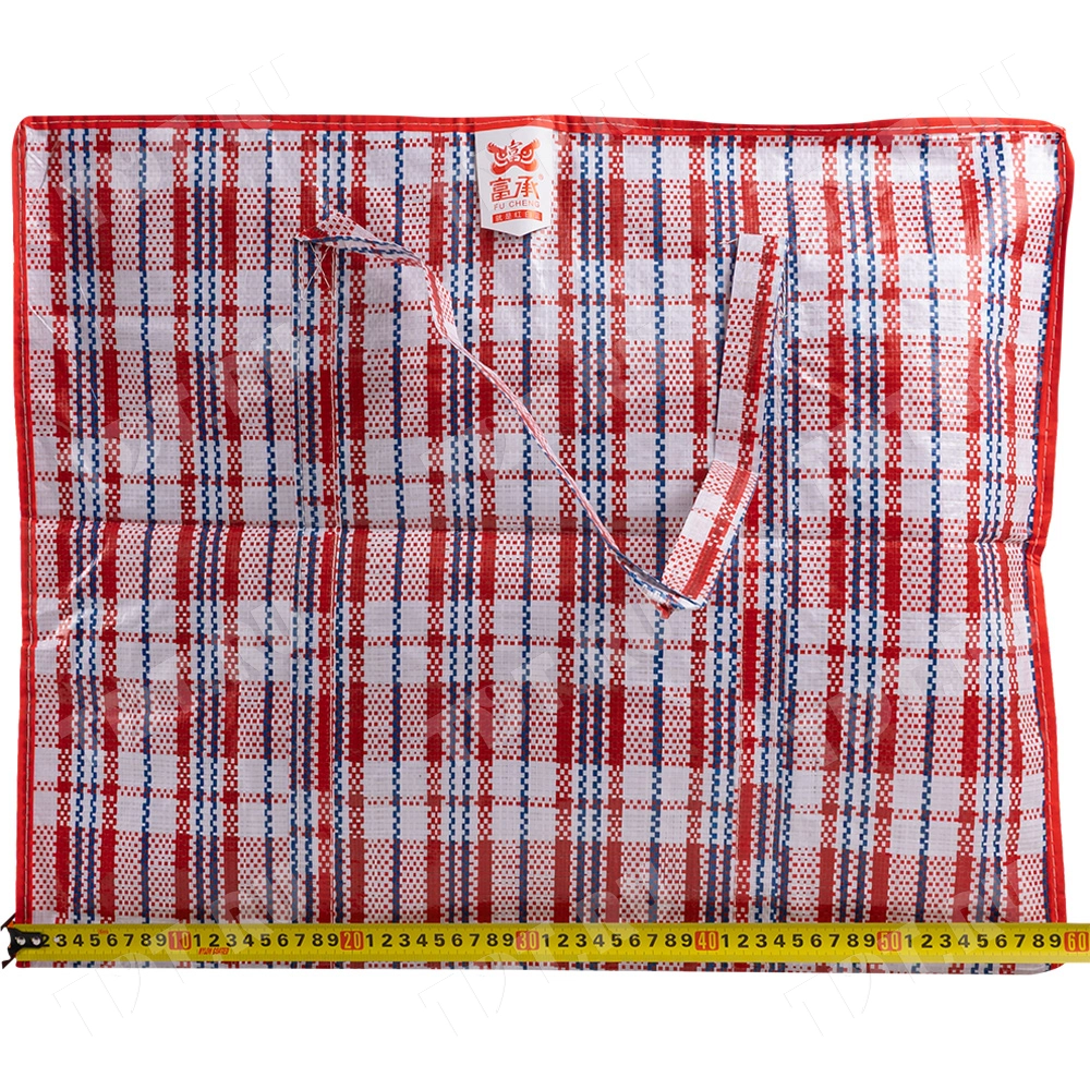 Сумка однослойная хозяйственная, 90 л, 60*30*50 см, красно-синяя