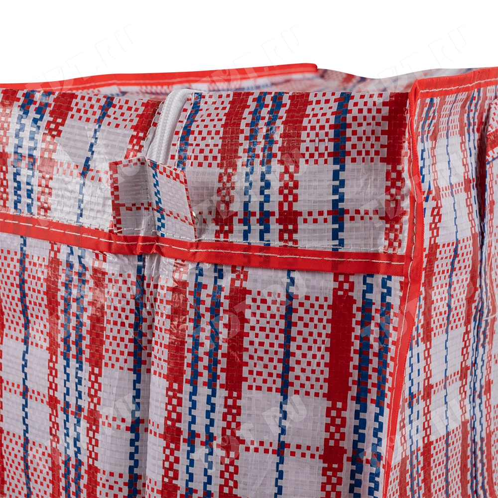 Сумка однослойная хозяйственная, 90 л, 60*30*50 см, красно-синяя