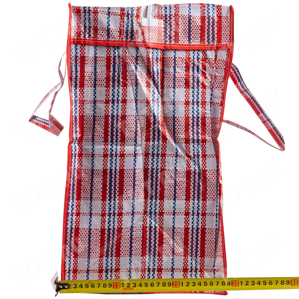 Сумка однослойная хозяйственная, 90 л, 60*30*50 см, красно-синяя
