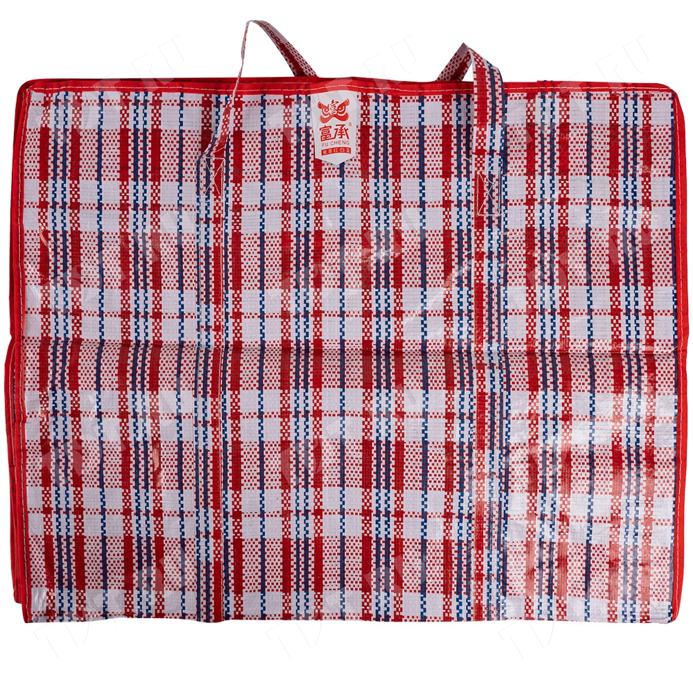 Сумка однослойная хозяйственная, 90 л, 60*30*50 см, красно-синяя