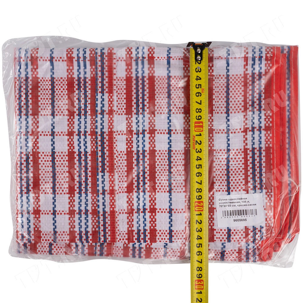 Сумка однослойная хозяйственная, 105 л, 70*30*50 см, красно-синяя