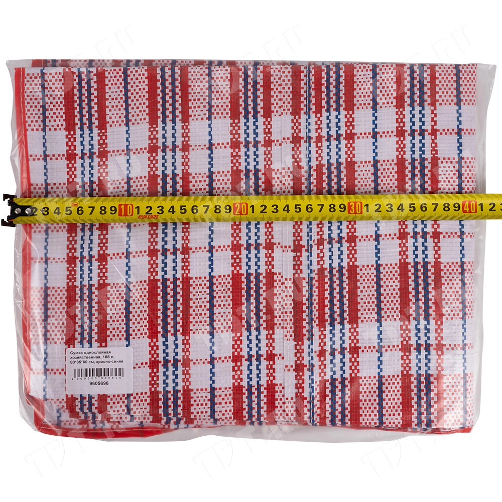 Сумка однослойная хозяйственная, 168 л, 80*35*60 см, красно-синяя
