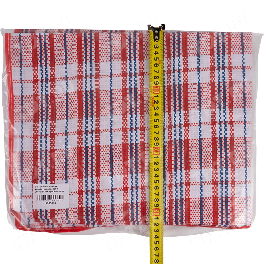 Сумка однослойная хозяйственная, 168 л, 80*35*60 см, красно-синяя