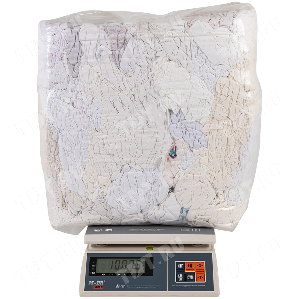 Трикотажная ветошь, белая, 10 кг