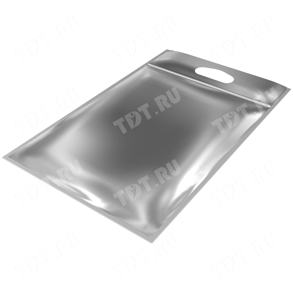 Термопакет с прорубной ручкой, zip-lock, 250*400+50 мм, однослойный