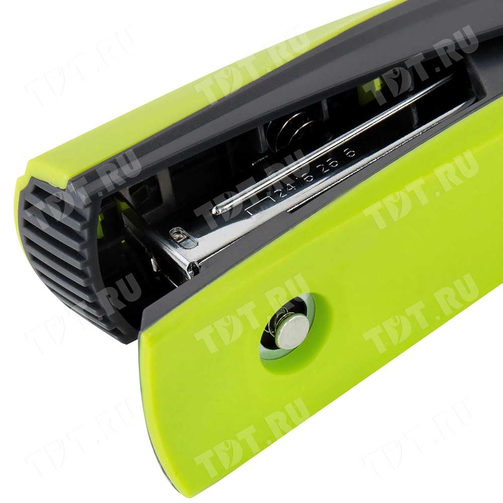 Степлер BRAUBERG «Super» для скоб №24/6 и №26/6, пластик, зелёно-чёрный, 30 листов