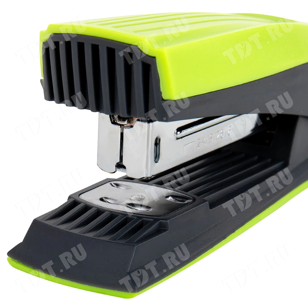 Степлер BRAUBERG «Super» для скоб №24/6 и №26/6, пластик, зелёно-чёрный, 30 листов