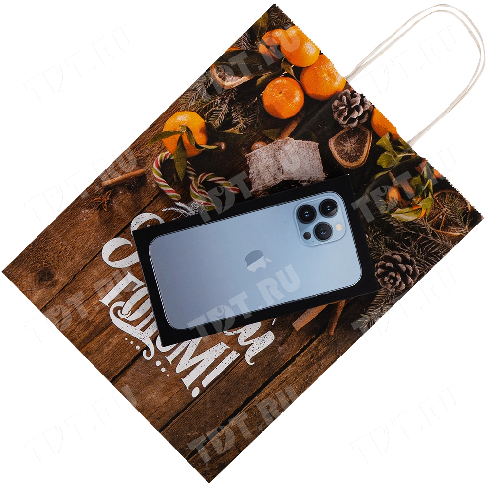 Подарочный пакет с крученой ручкой «Уютного Нового года», 80 г/м², 25*11*32 см