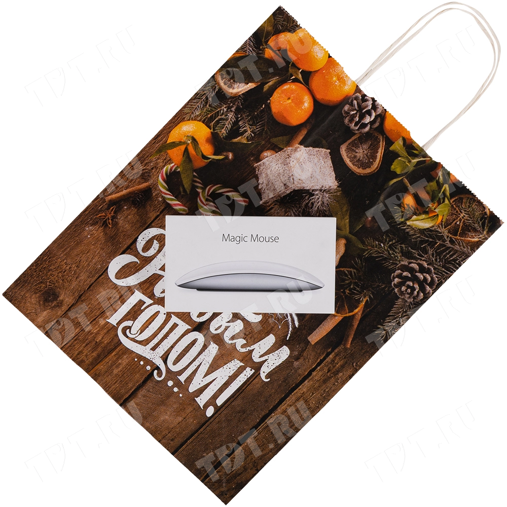 Подарочный пакет с крученой ручкой «Уютного Нового года», 80 г/м², 25*11*32 см