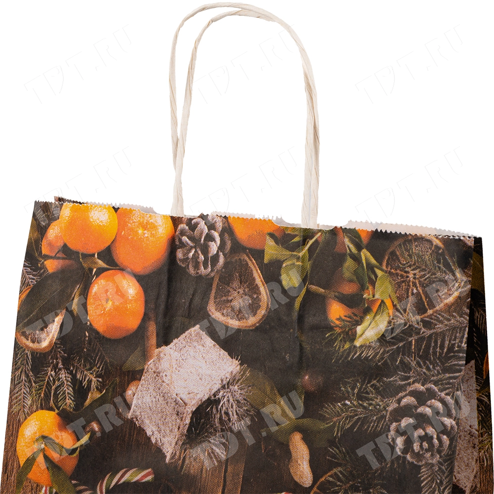 Подарочный пакет с крученой ручкой «Уютного Нового года», 80 г/м², 25*11*32 см