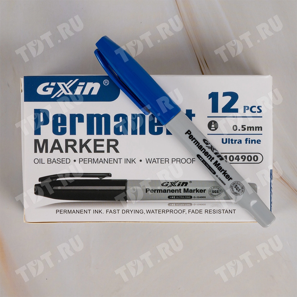Маркер перманентный Gxin G-104900, синий, 0.5 мм, 1 шт.