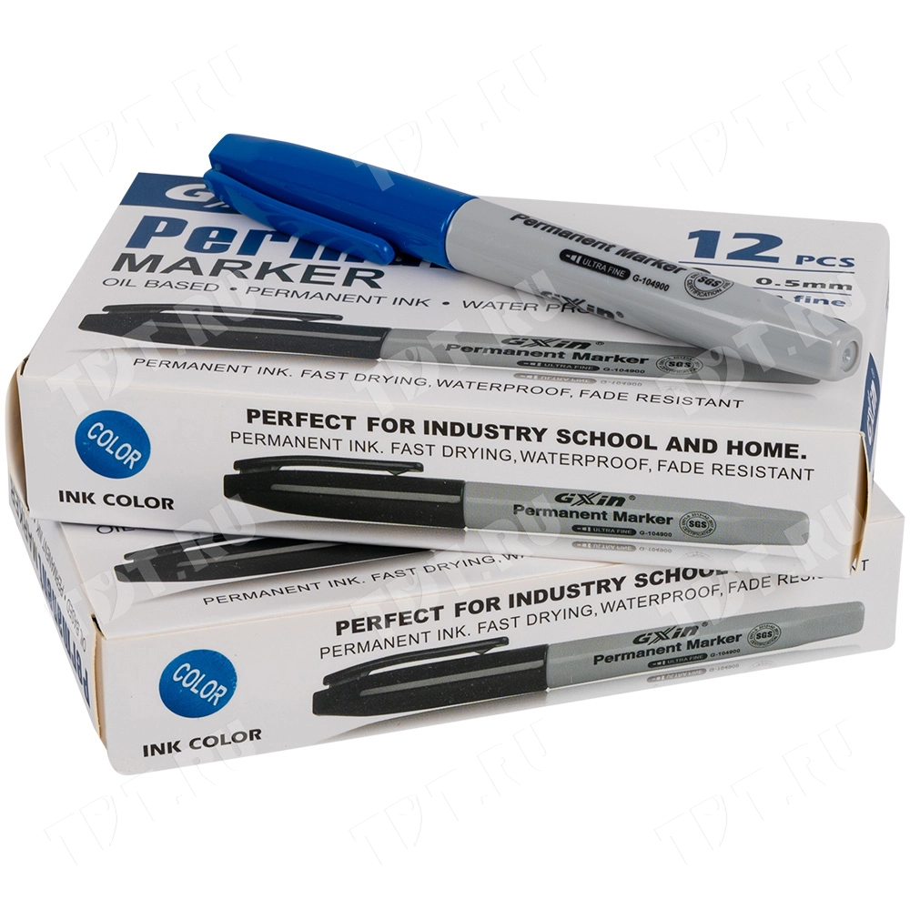 Маркер перманентный Gxin G-104900, синий, 0.5 мм, 1 шт.