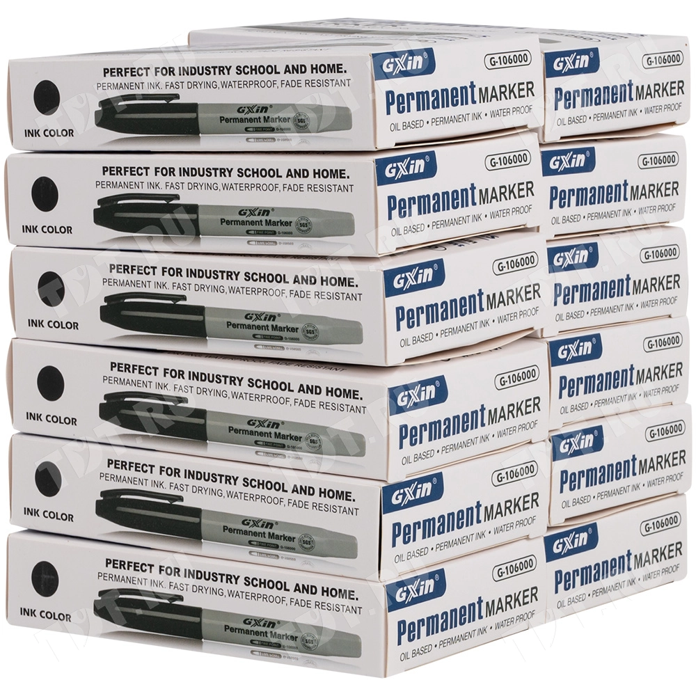 Маркер перманентный Gxin G-106000, черный, 1-2 мм, 1 шт.