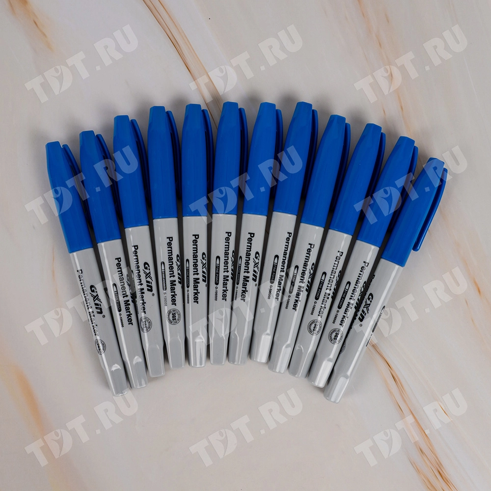 Маркер перманентный Gxin G-106000, синий, 1-2 мм, 1 шт.