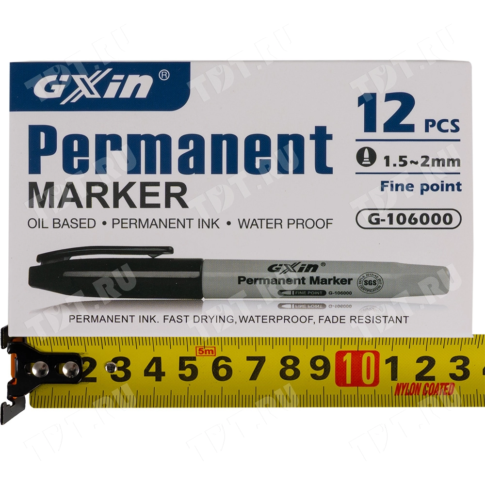 Маркер перманентный Gxin G-106000, синий, 1-2 мм, 1 шт.