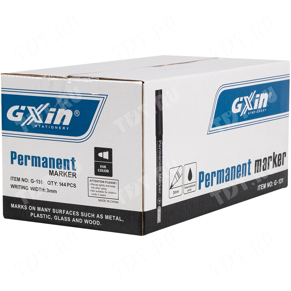 Маркер перманентный Gxin G-131, черный, 1-1.5 мм, 1 шт.