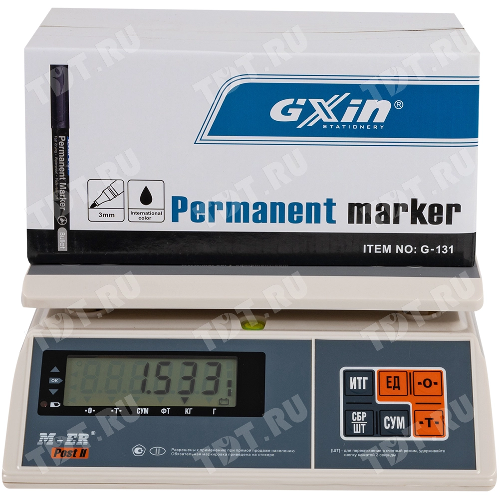 Маркер перманентный Gxin G-131, синий, 1-1.5 мм, 1 шт.