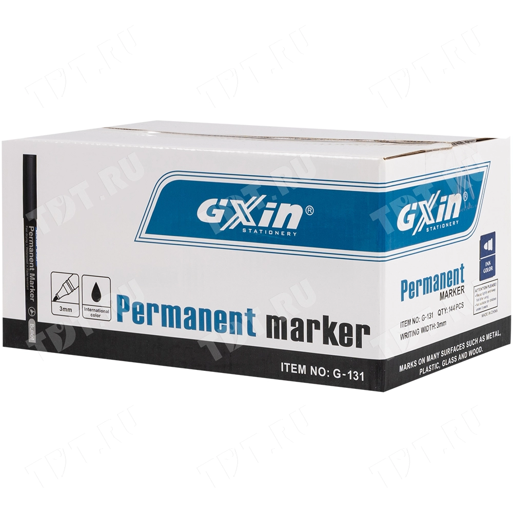 Маркер перманентный Gxin G-131, синий, 1-1.5 мм, 1 шт.