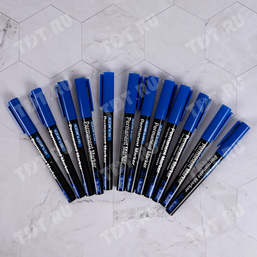 Маркер перманентный Gxin G-131, синий, 1-1.5 мм, 1 шт.