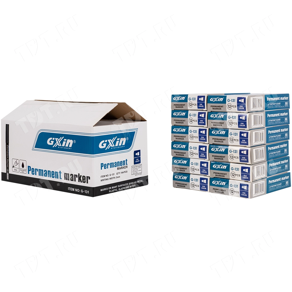 Маркер перманентный Gxin G-131, синий, 1-1.5 мм, 1 шт.