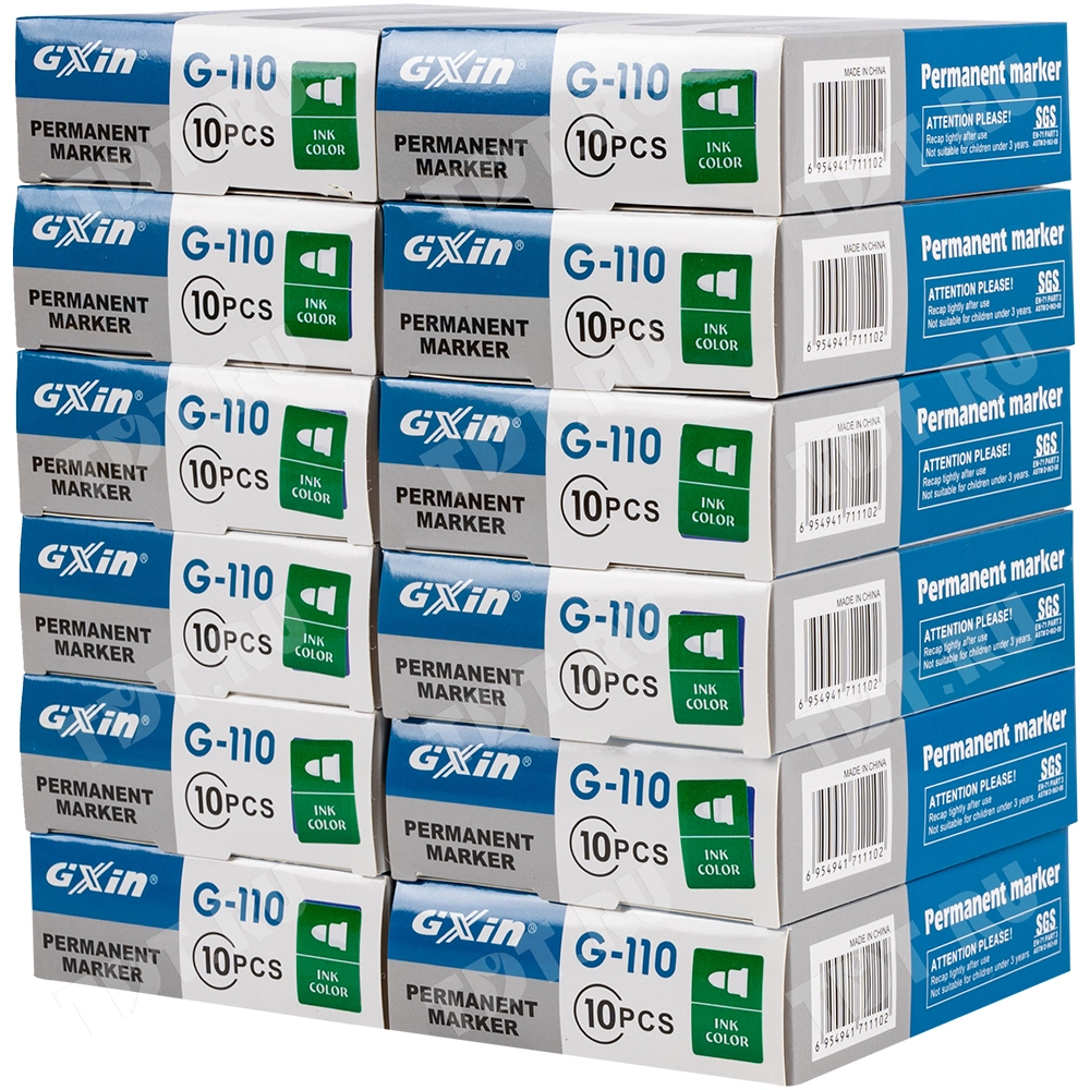 Маркер перманентный Gxin G-110, зеленый, 2-3 мм, 1 шт.