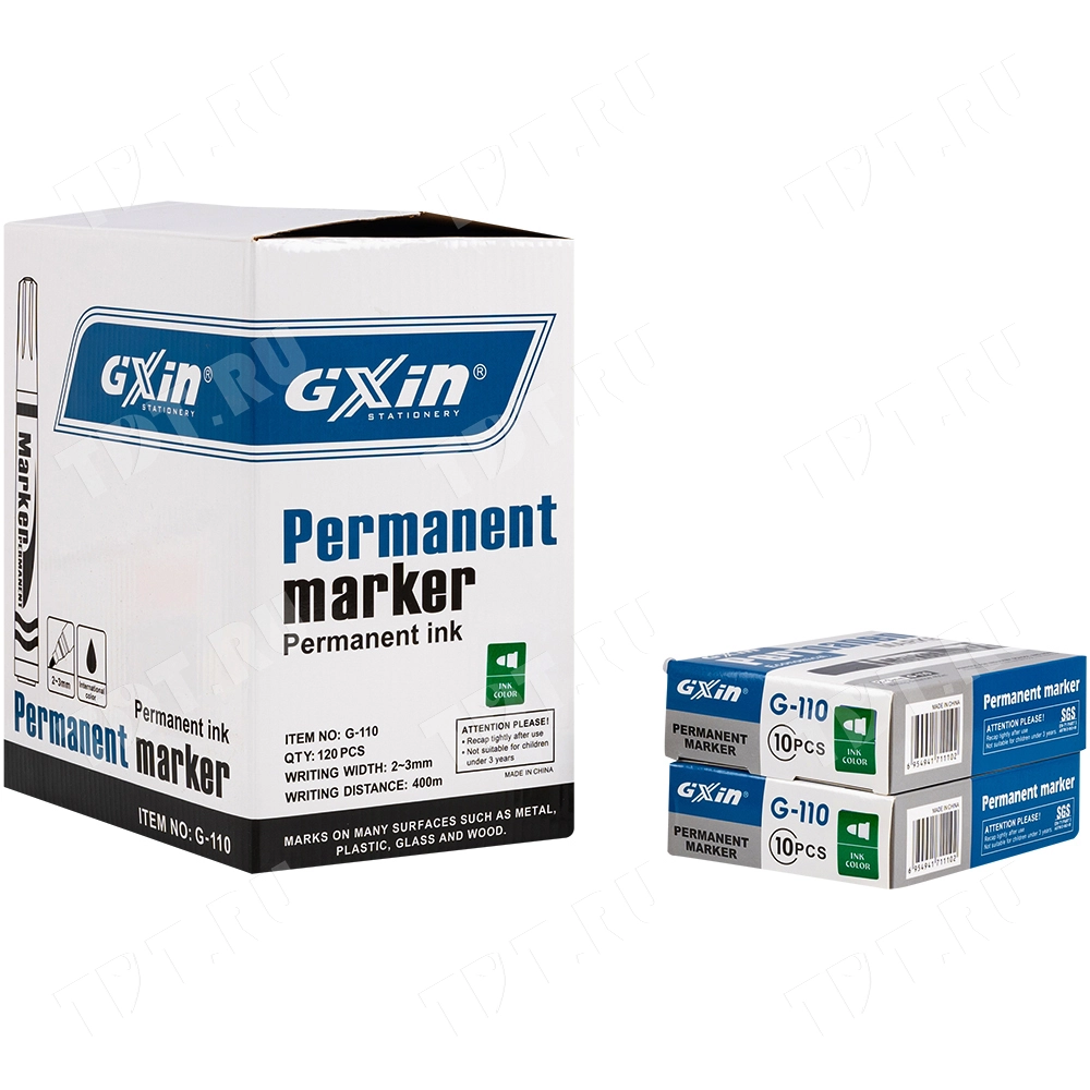 Маркер перманентный Gxin G-110, зеленый, 2-3 мм, 1 шт.