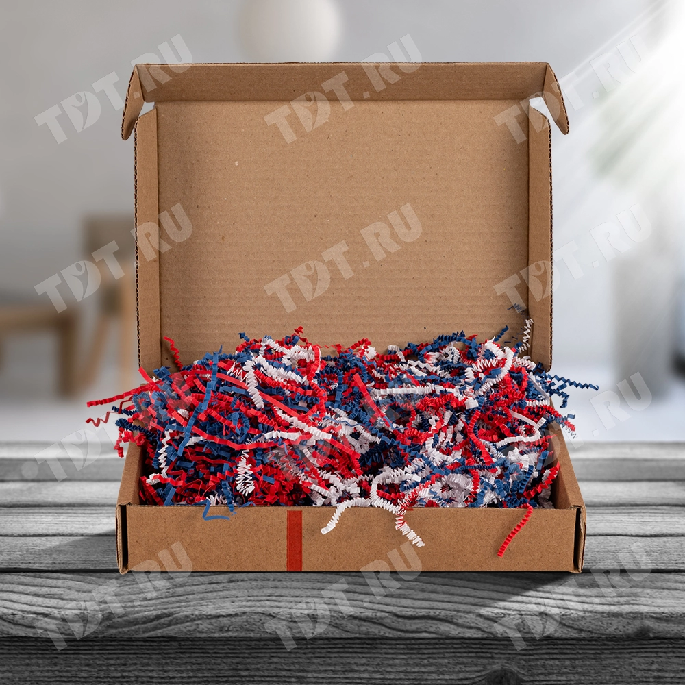 Бумажный наполнитель «Триколор сердец», цветная бумага, микс, 1 кг