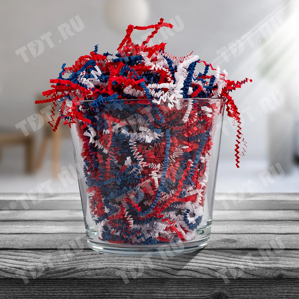 Бумажный наполнитель «Триколор сердец», цветная бумага, микс, 1 кг