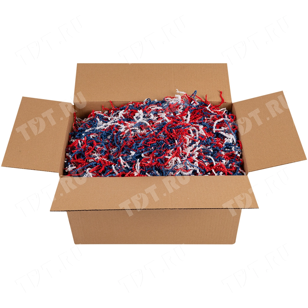 Бумажный наполнитель «Триколор сердец», цветная бумага, микс, 1 кг