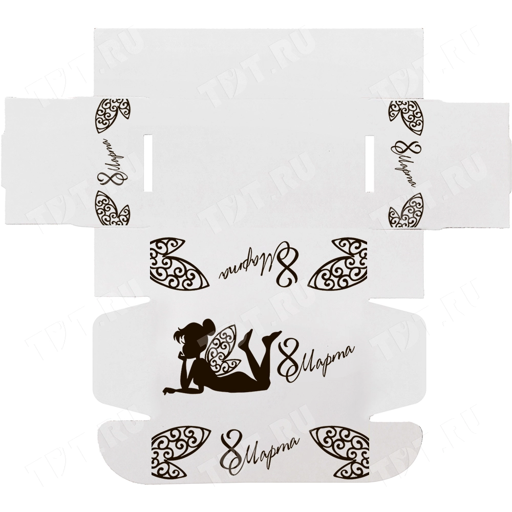 Подарочная коробка «С 8 Марта! - Фея», беленая, 216*175*106 мм