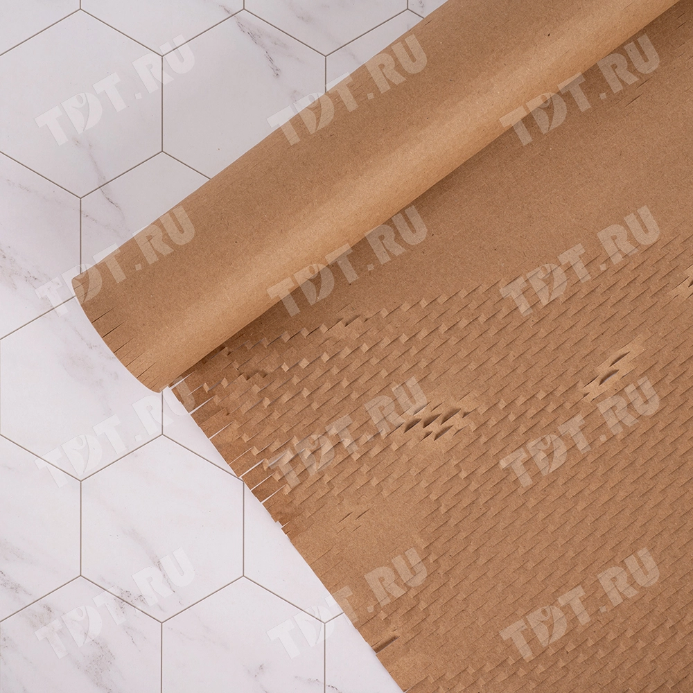 Рулон сотовой оберточной бумаги, крафт, 50*0.5 м