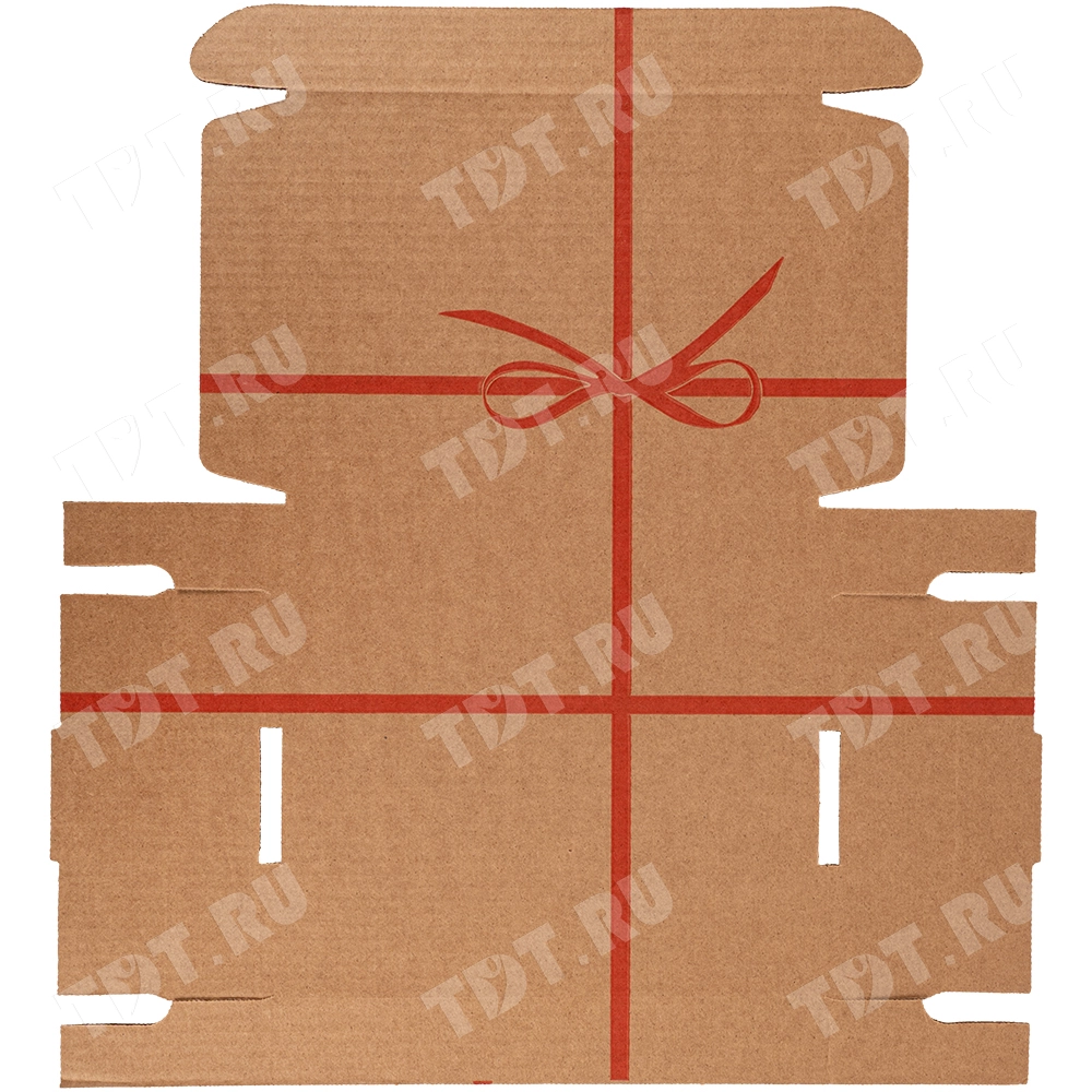 Самосборный короб «Бантик», бурый, 260*195*42 мм, Т-23 В