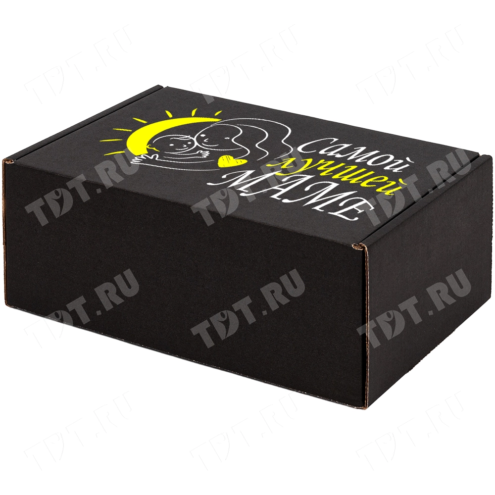 Подарочная коробка «Самой лучшей маме», черная, 210*150*90 мм