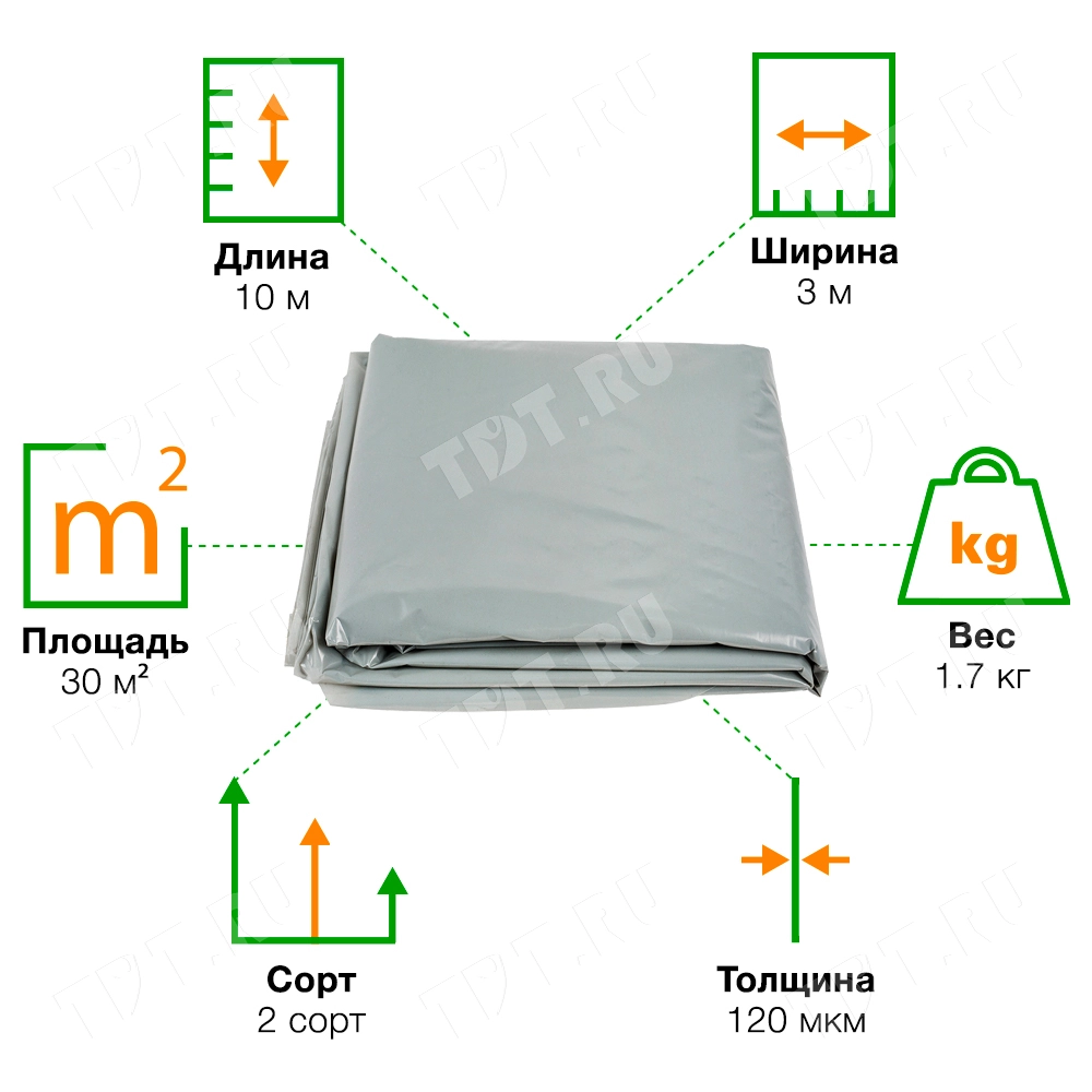Пленка полиэтиленовая техническая мини ПВД рукав 120, 1.5*10м