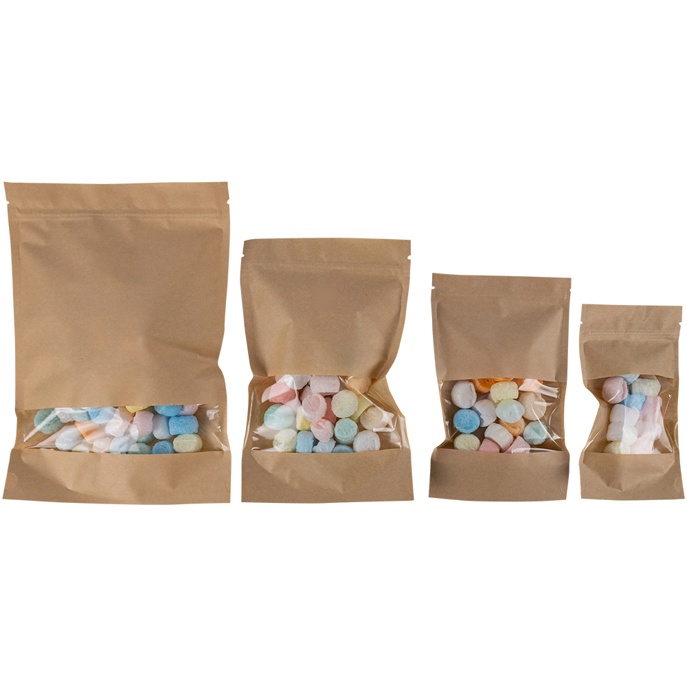 Крафт дой-пак с zip lock, прямоугольное окно 7-10 см, 10.5*3.5*18.5 см, 50 шт. Крафт дой-пак с zip lock, прямоугольное окно 7-10 см, 10.5*3.5*18.5 см, 50 шт.