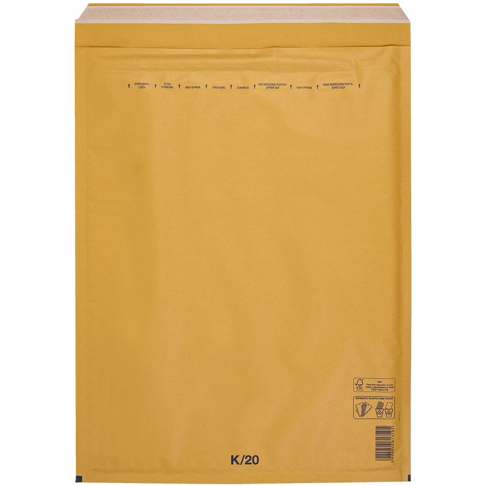 Бурый крафт пакет с прослойкой, 37*48 см, K-20-G (K/7) Бурый крафт пакет с прослойкой, 37*48 см, K-20-G (K/7)