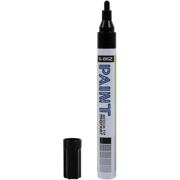 Маркер-краска перманентный Gxin G-862A, черный, 4 мм, 12 шт./уп.