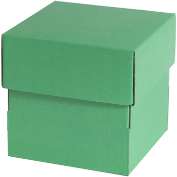 Коробка крышка-дно «Кубик», зелёная, 140*140*140 мм