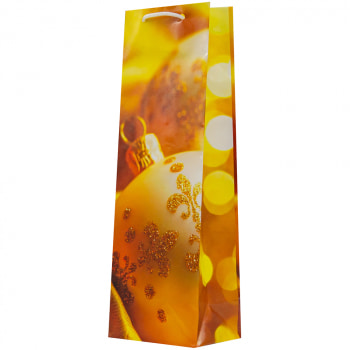 Подарочный пакет под бутылку «Жёлтые шары», 12*8*36 см