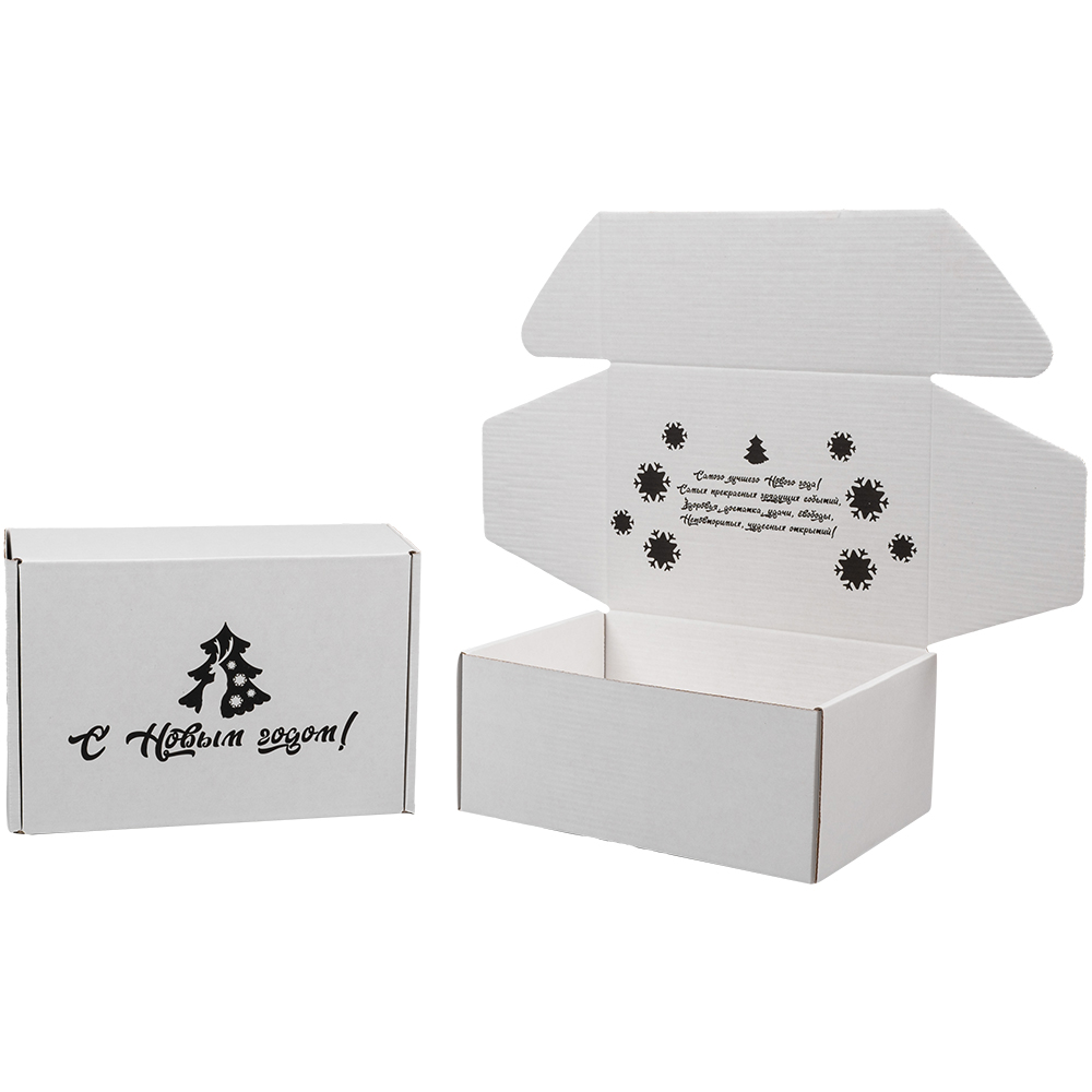 Подарочная коробка «С Новым годом!», белая, 210*150*90 мм Подарочная коробка «С Новым годом!», белая, 210*150*90 мм