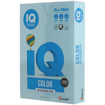 Офисная цветная бумага IQ Color, А4, 500 листов, 80 г/м², голубая пастель MB30