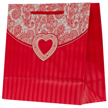 Подарочный пакет «Красное сердце», 23*10*22.5 см